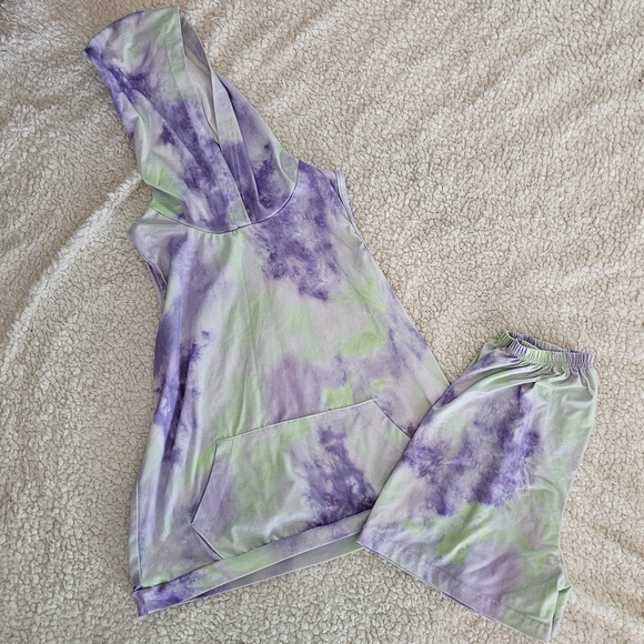 Purple and Green Tie-Dye Pajama Set - Picture 1 of 1